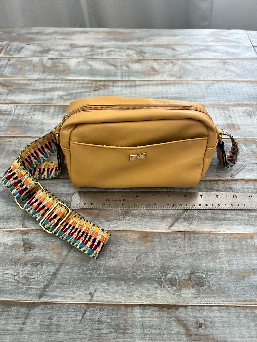 Olivia & Kate Mustard‑Yellow Crossbody Bag